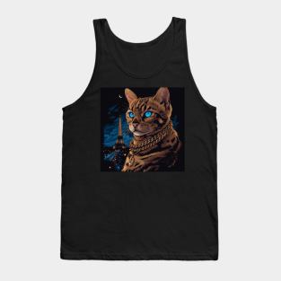 Bengal cat In Paris Tank Top